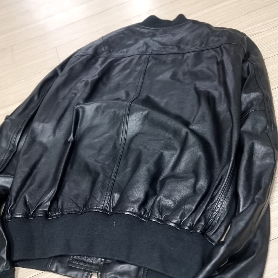 silers 사일러스 블랙 가죽 봄버 자켓(95-100) 상품이미지4