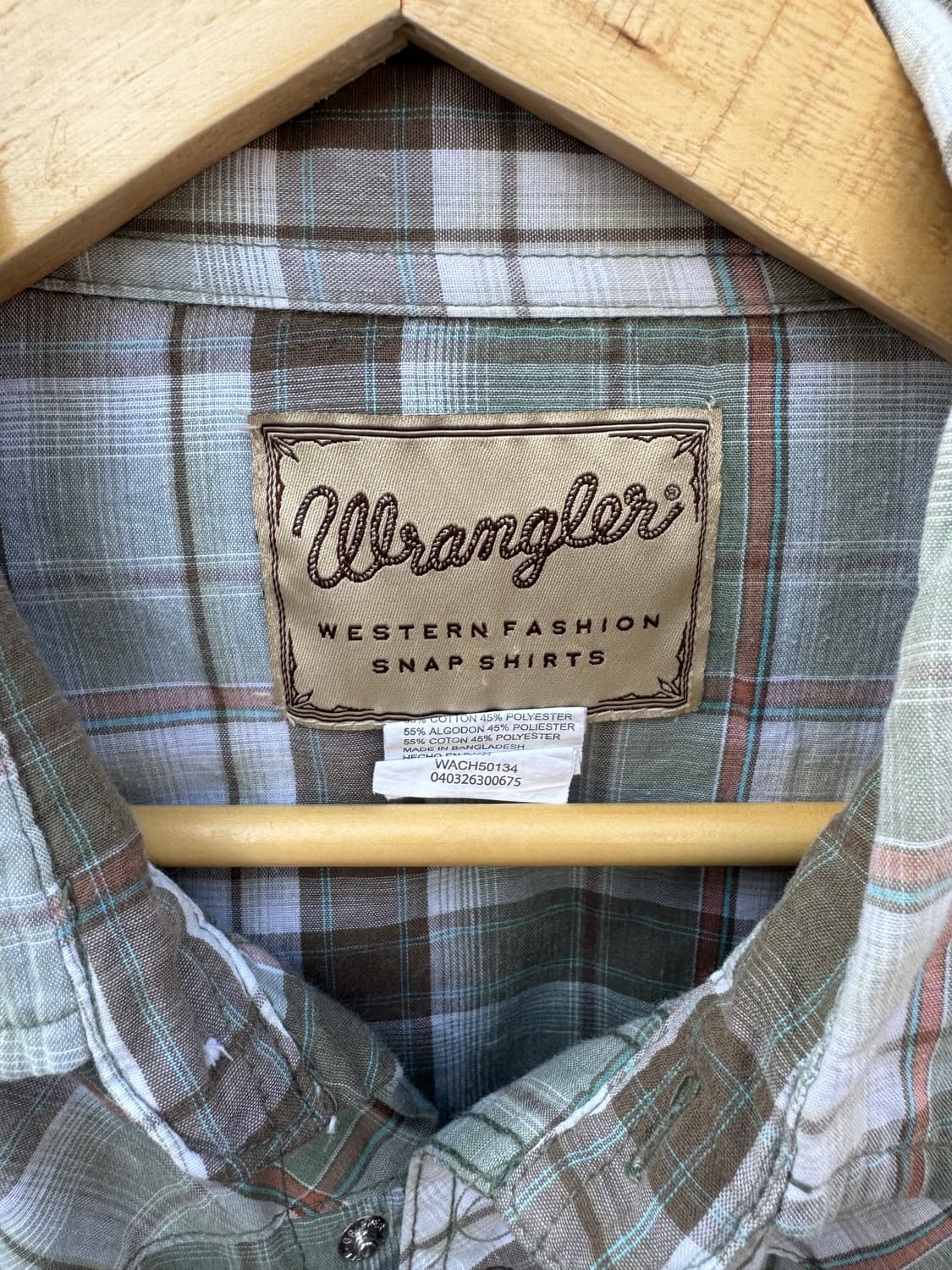 랭글러 빈티지 체크 웨스턴 셔츠 그린 xl 상품이미지5