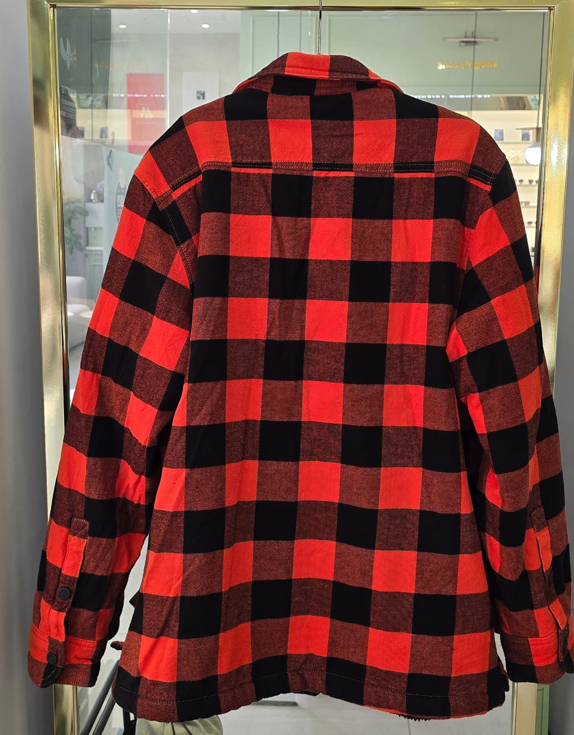팀버랜드 레드 블랙 체크 셔츠 자켓 L 상품이미지2