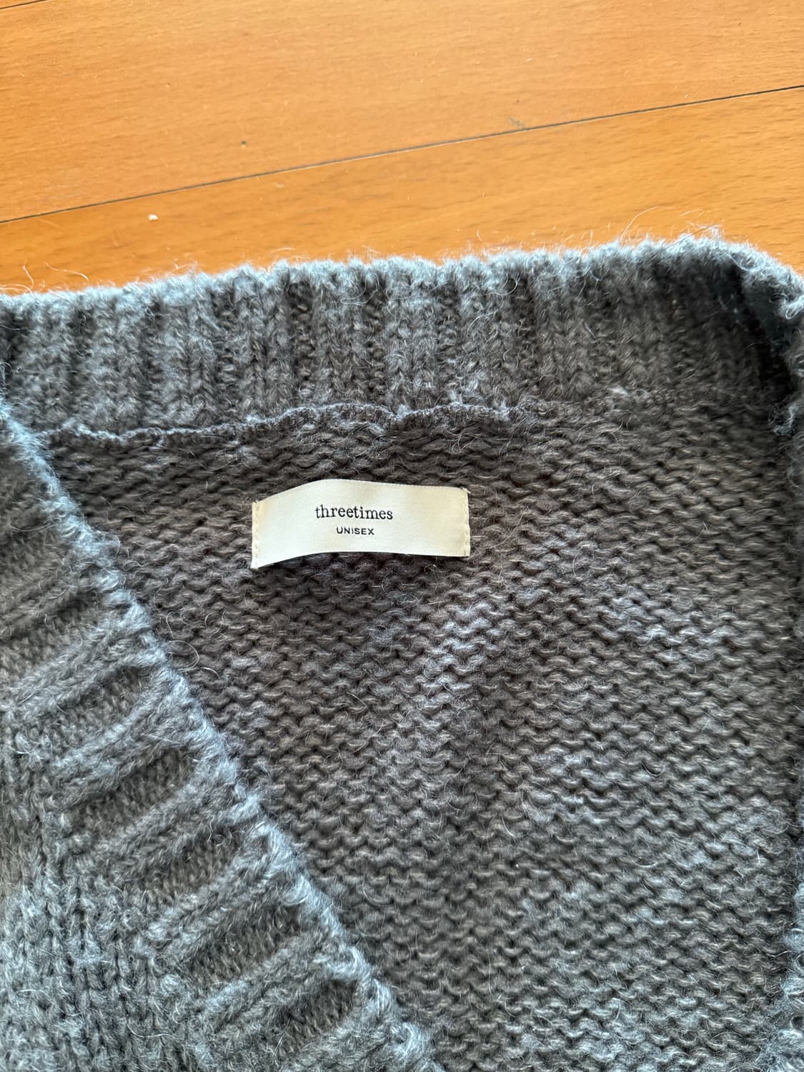 쓰리타임즈 루즈 피넛 가디건 그레이 상품이미지3