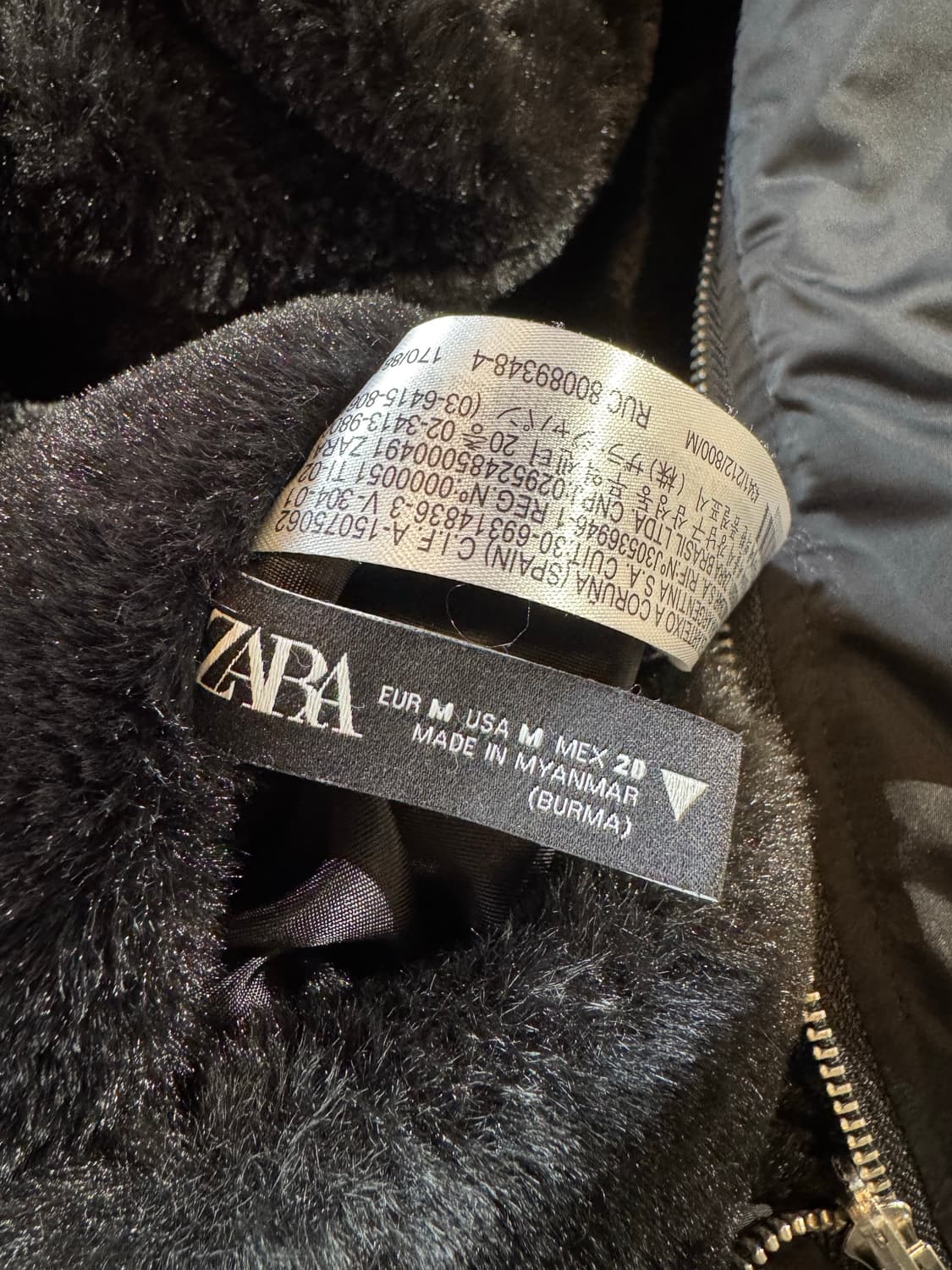 ZARA 자라 블랙 리버시블 오버핏 후드 항공점퍼 퍼 자켓 M 상품이미지7