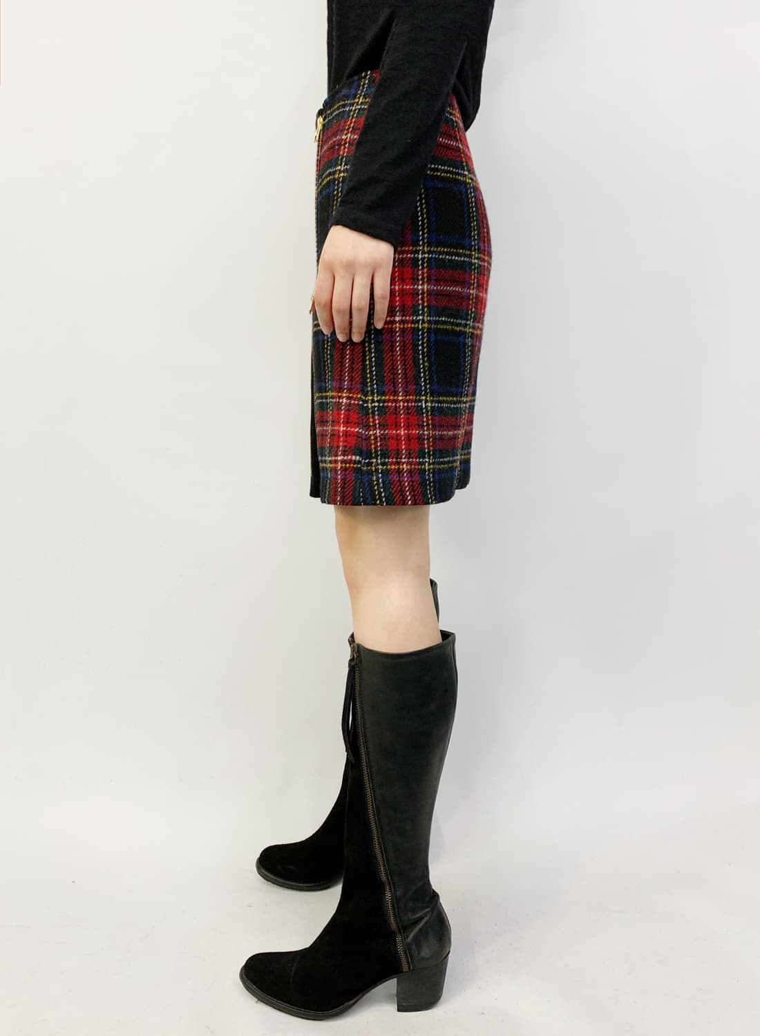 해리스 트위드 타탄 체크 스커트 상품이미지3