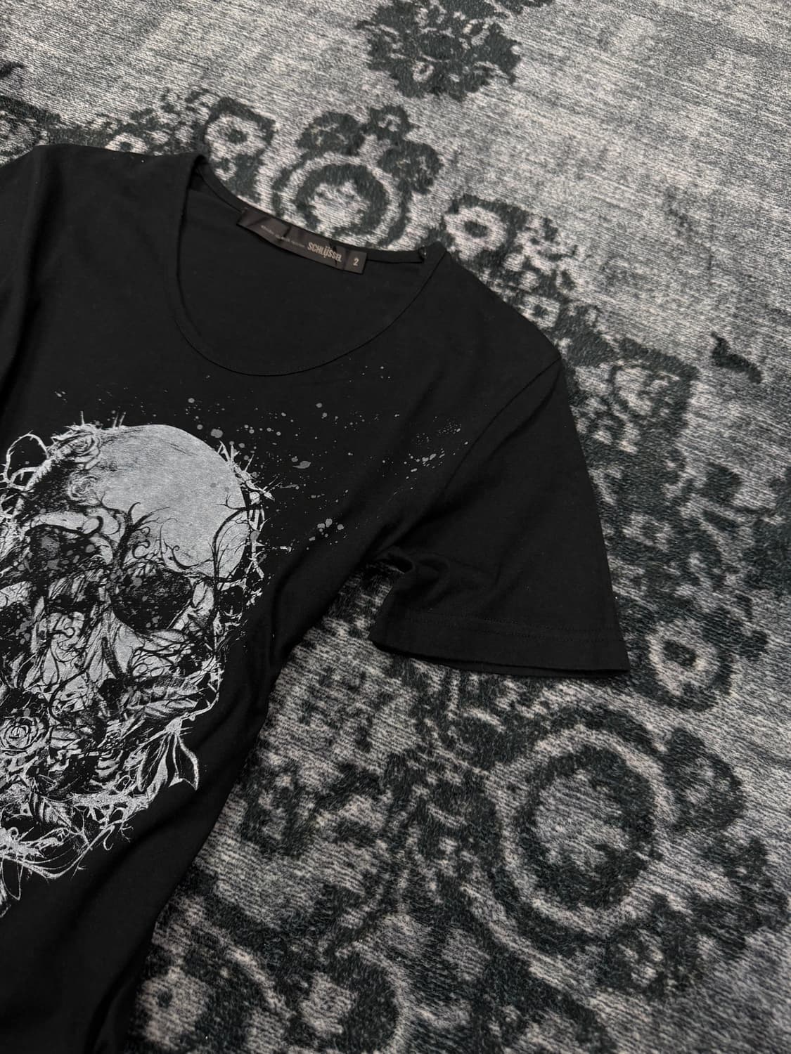 Schlussel 00s skull printing t shirts 상품이미지3