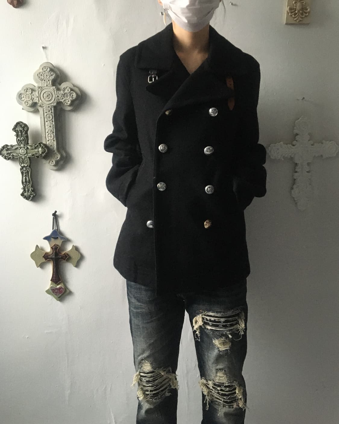 Double button woolen rider jacket 상품이미지7