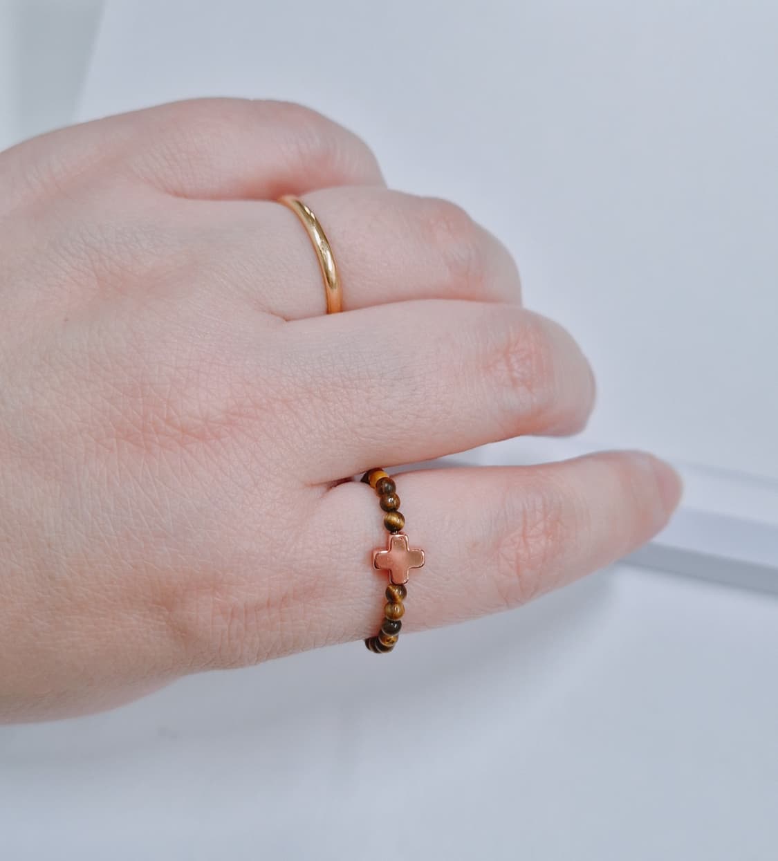 천연 호안석 십자가 원석 반지 상품이미지1