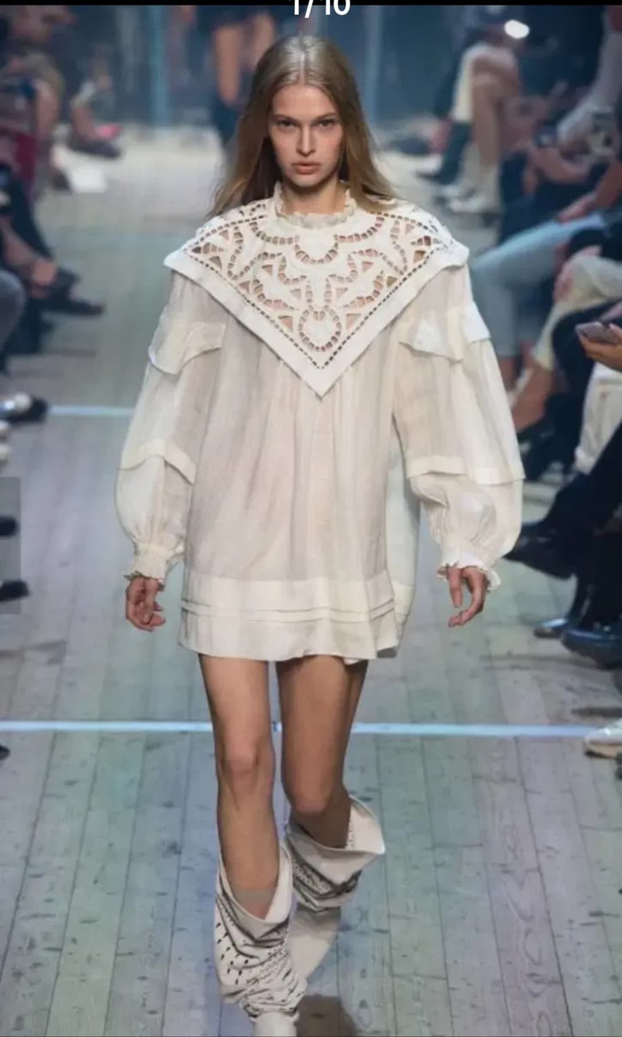 최상)이자벨마랑  갈리아 레이스 린넨 패널 블라우스 (36) 상품이미지2