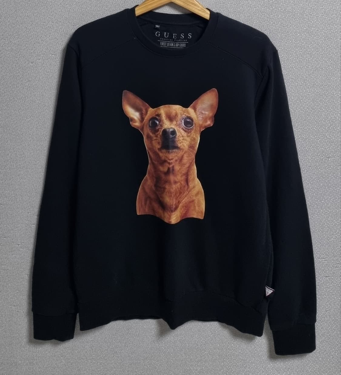 L ) 게스 블랙 치와와 맨투맨 상품이미지1