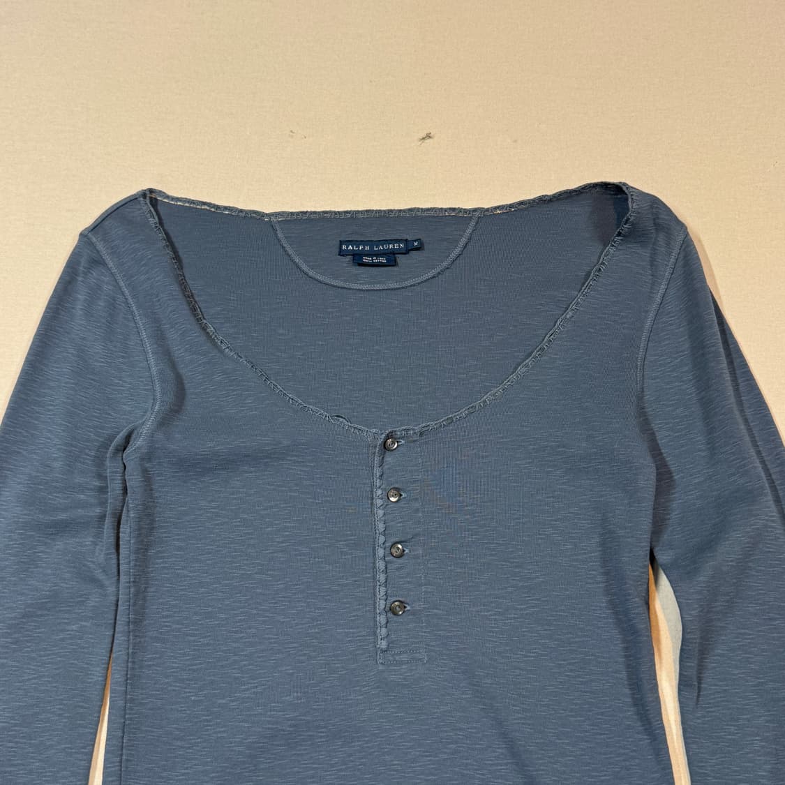 M) 폴로 랄프로렌 와이드넥 헨리넥 슬러브 티셔츠 상품이미지3