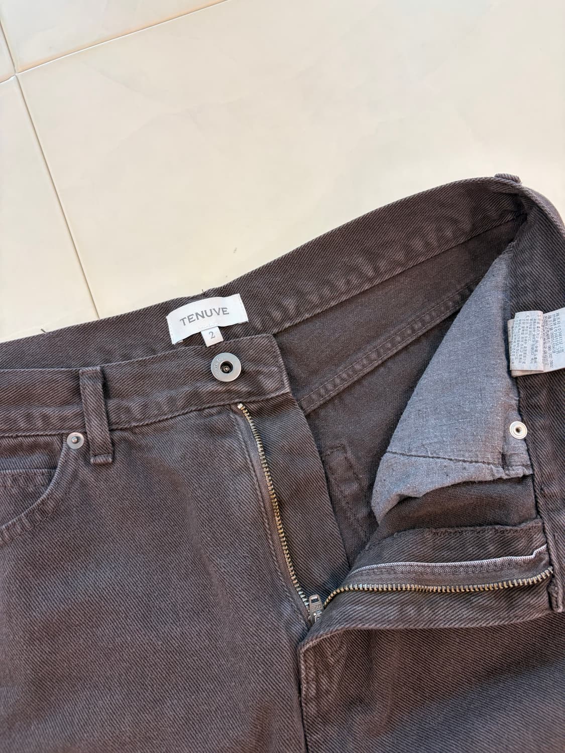 테누베 빈티지 브라운 데님 팬츠 2사이즈(M) no 상품이미지3