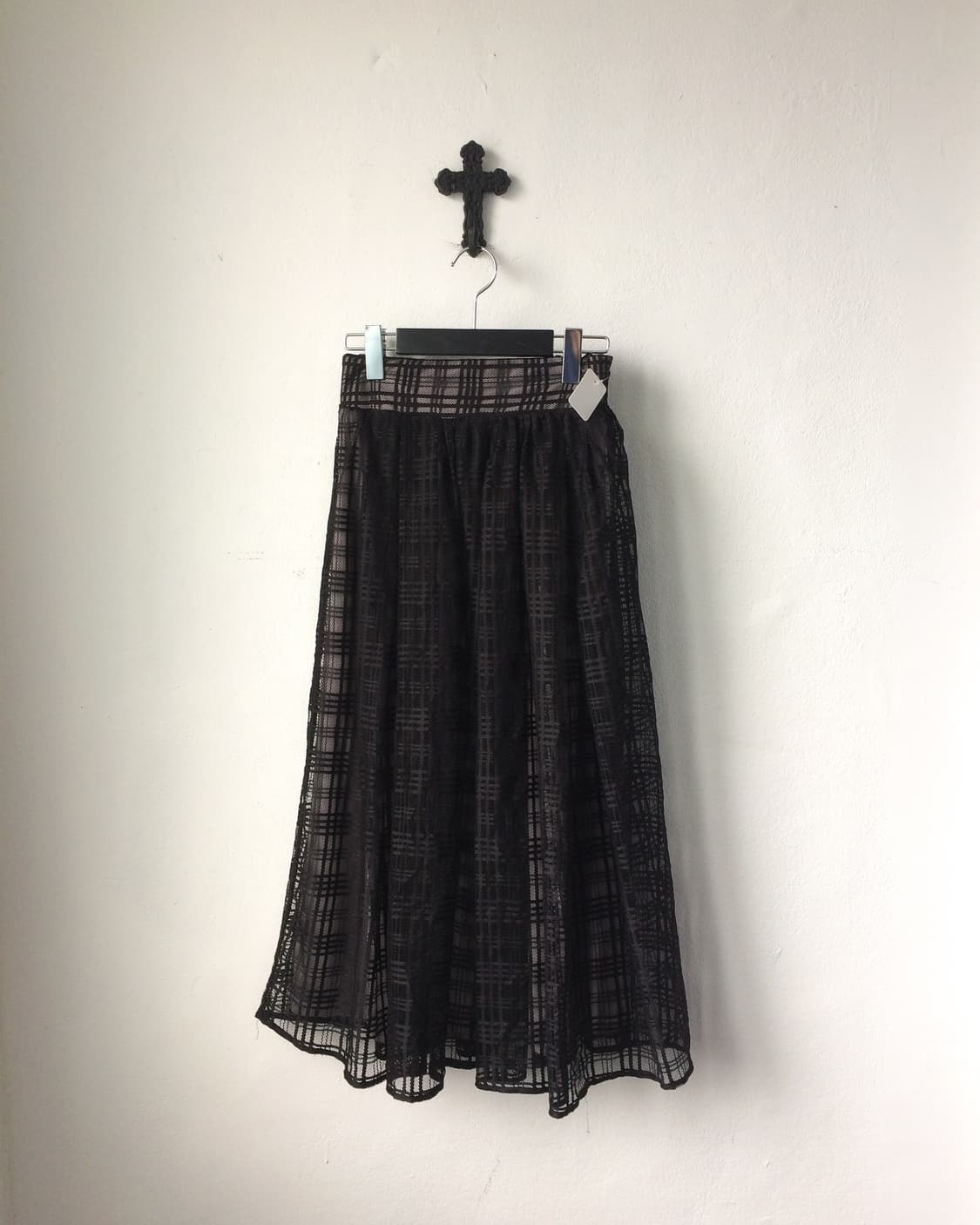 Check pattern long skirt 상품이미지1