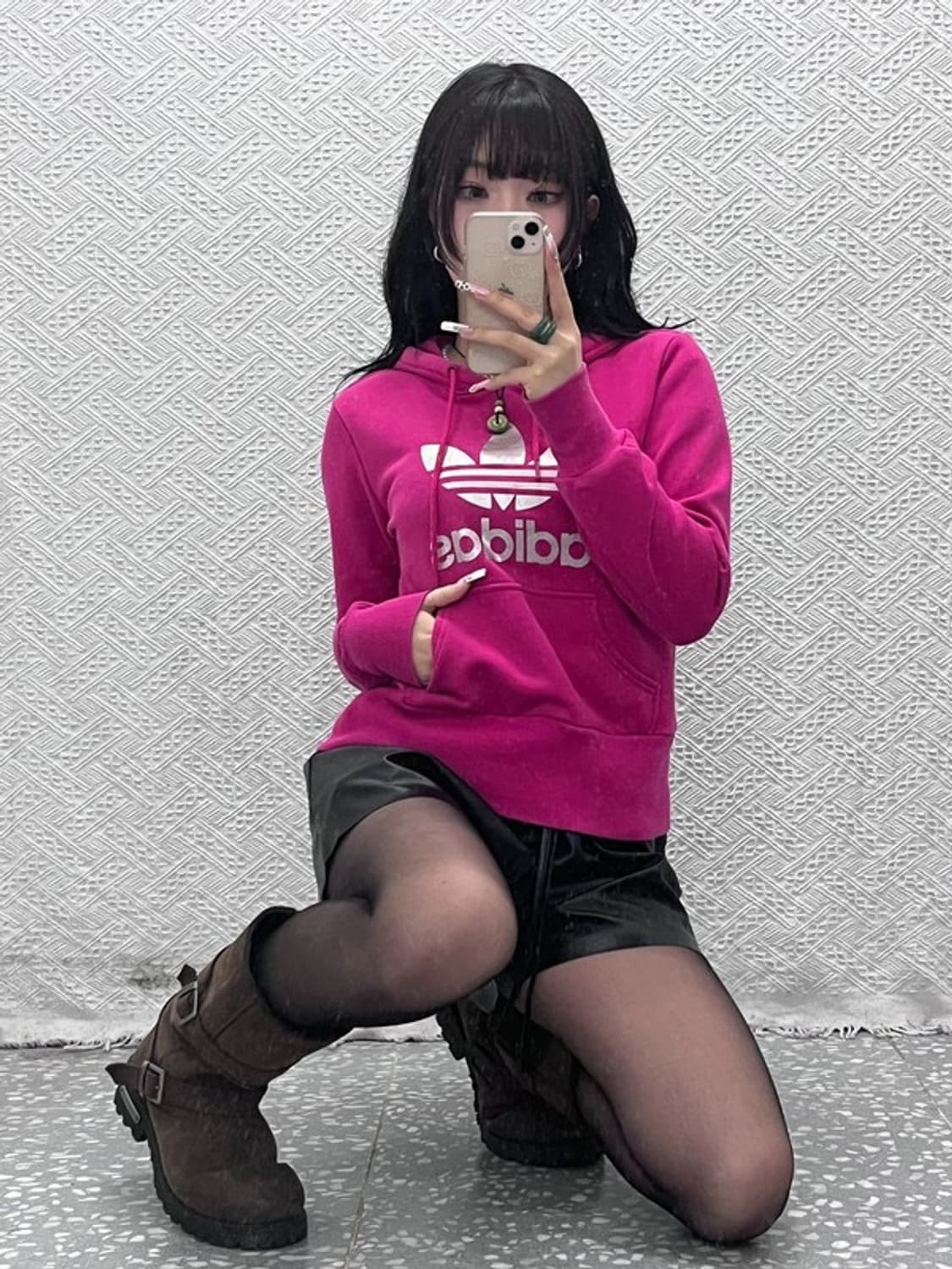 아디다스 Y2K 레트로 00's 대장급 핫핑크 후드티 95 C11255 상품이미지2