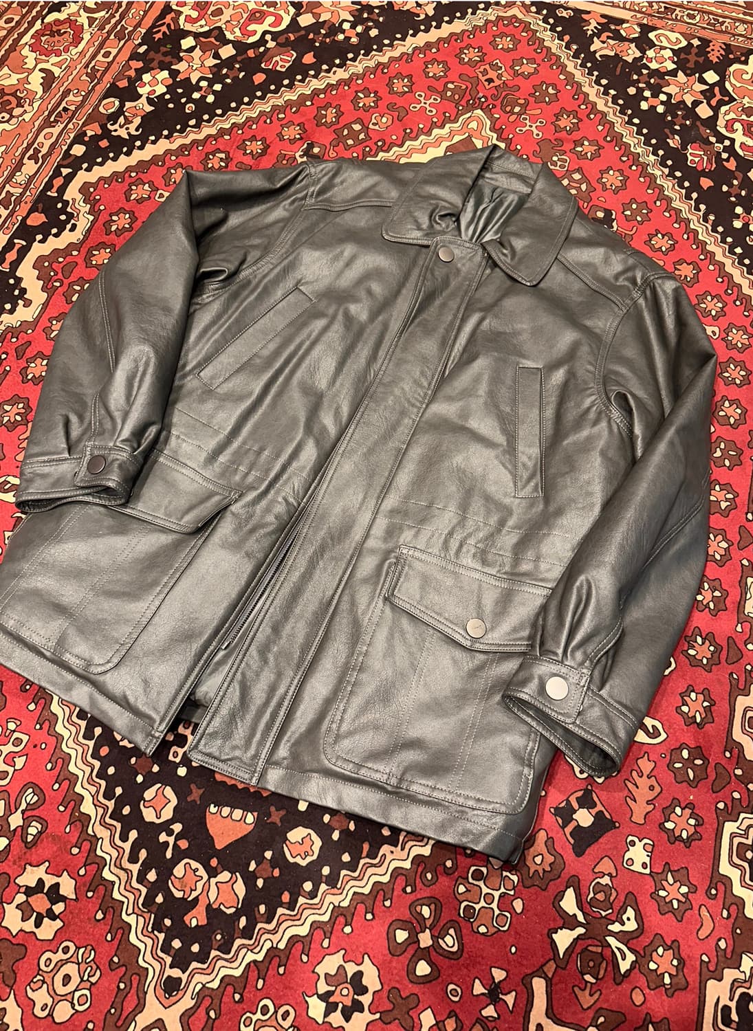 ( XL ) 가죽자켓 가죽코트 가죽하프자켓 빈티지가죽 가죽롱자켓 상품이미지2