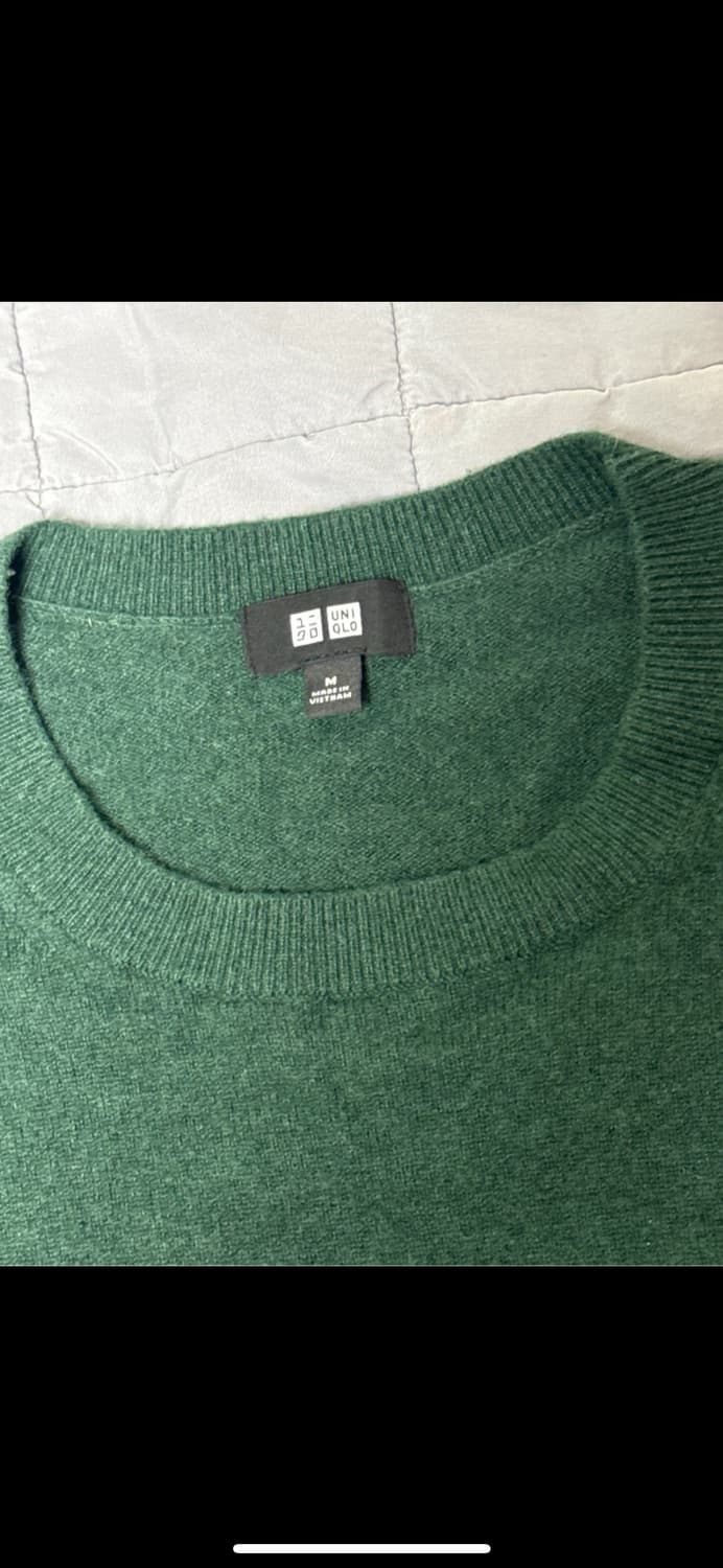 (원가 129000원 반값판매) 유니클로 캐시미어100% 니트 그린컬러  상품이미지5