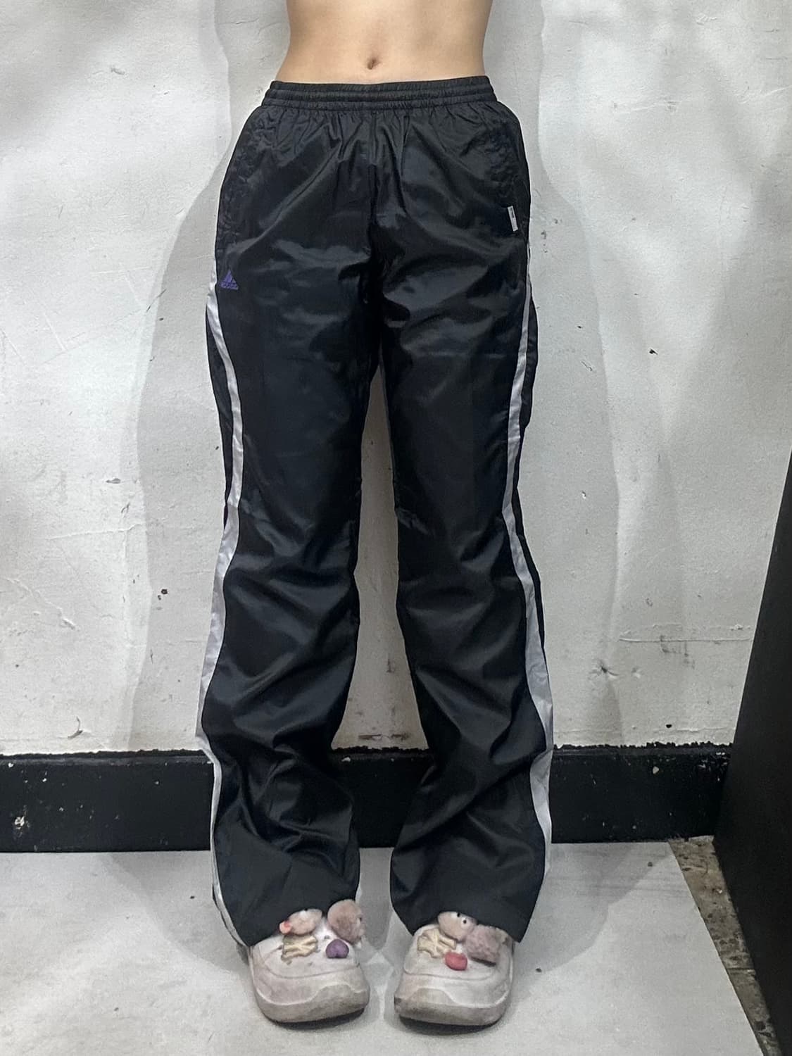 아디다스 블랙 사이드 라인 와이드 트랙 팬츠 추리닝 바지 L 상품이미지2
