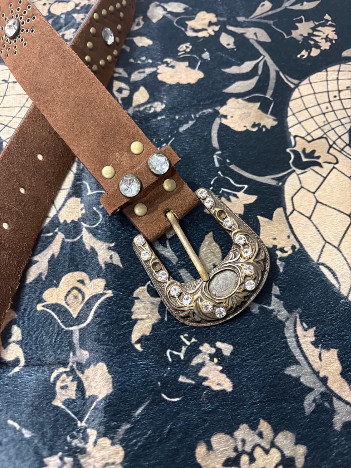 cubic studded western brown belt 상품이미지5