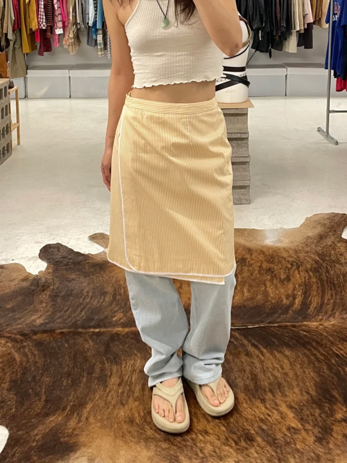 BROOKS BROTHERS belted wrap skirt 상품이미지1