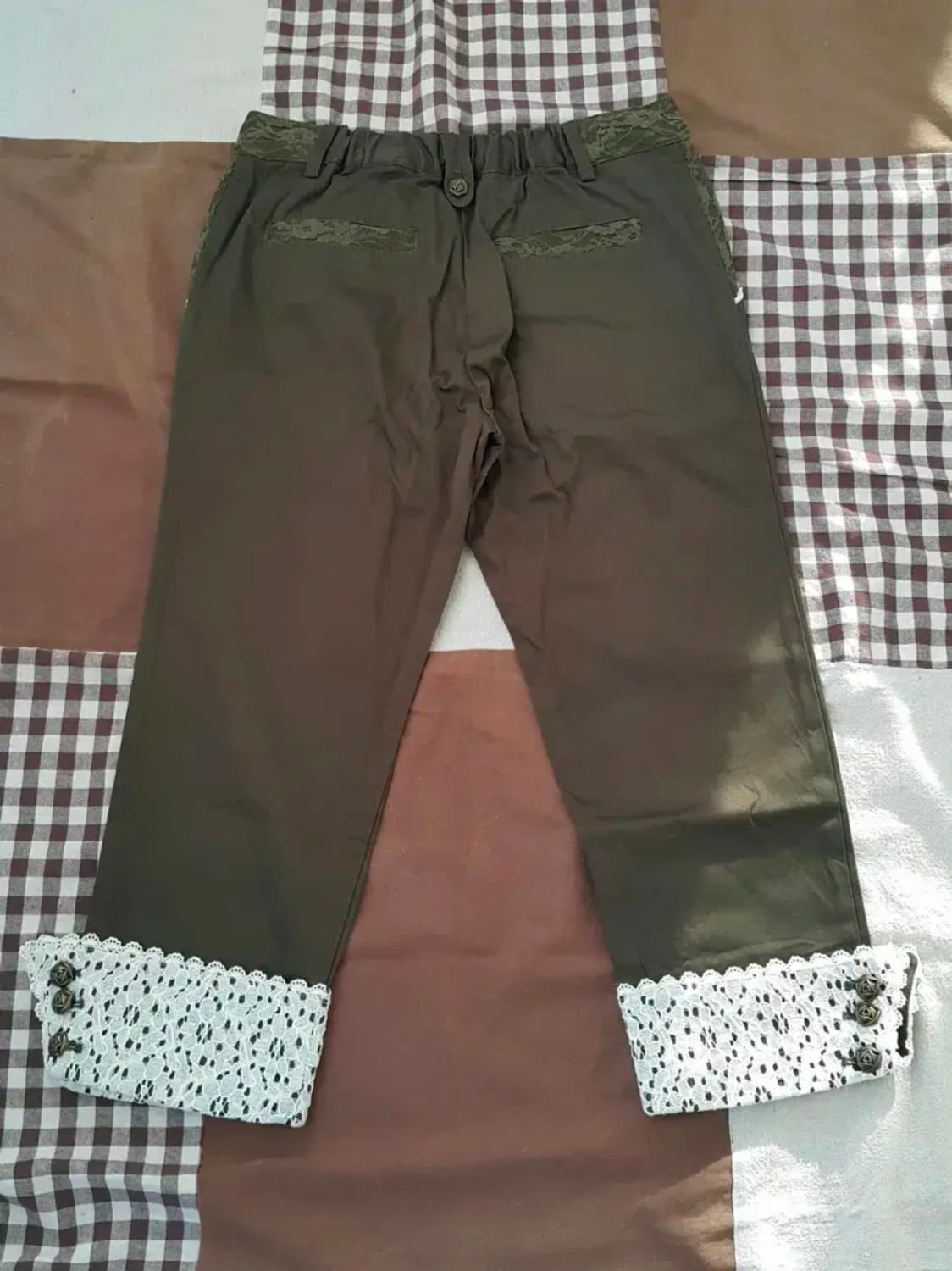 일본빈티지 새제품 axes femme 카키 레이스 바지 상품이미지7