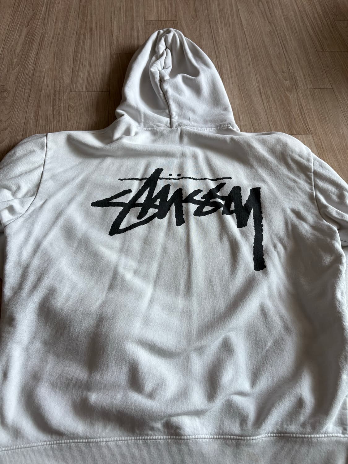 스투시x아워레가시 음양 피그먼트 다이드 후드 화이트 M사이즈 상품이미지2