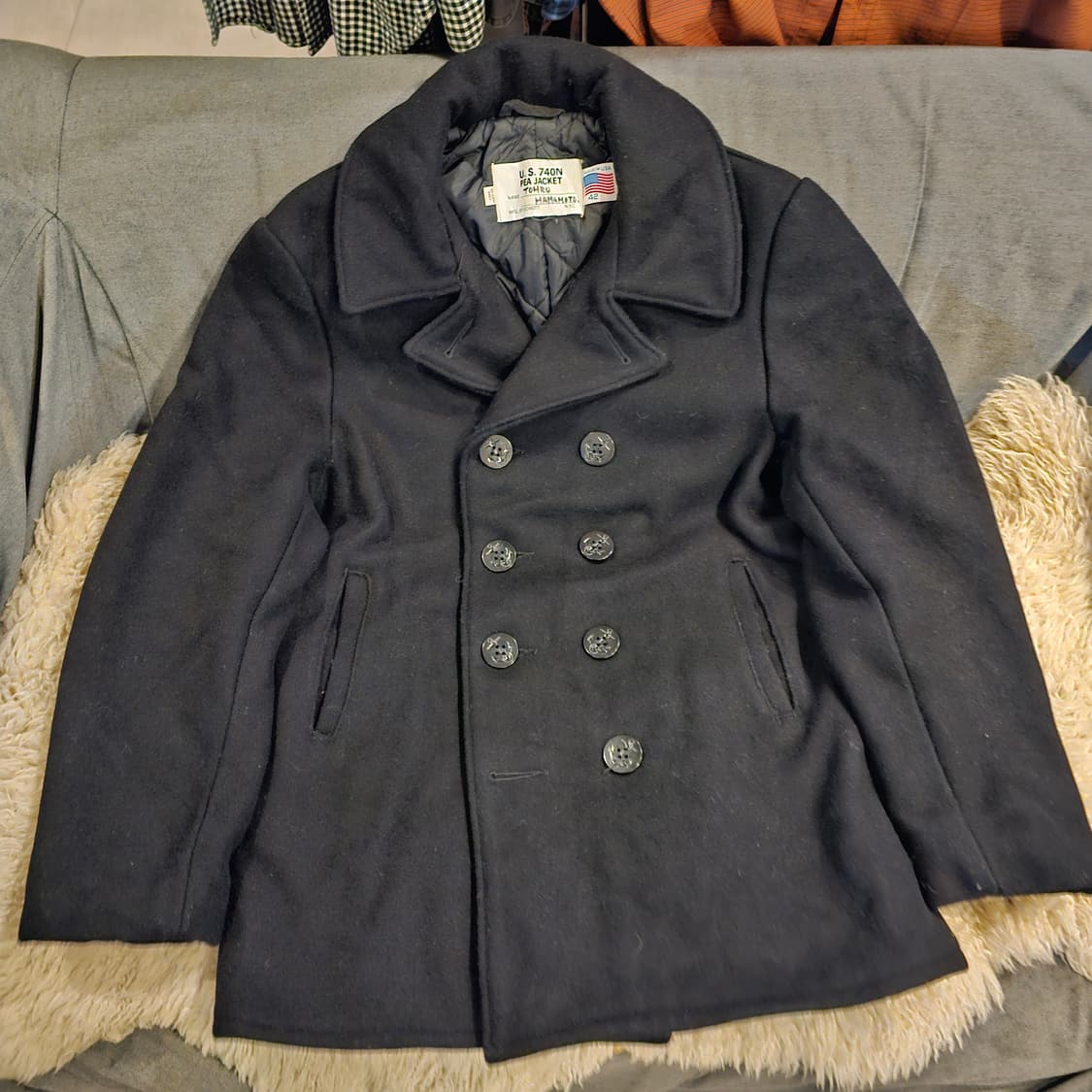 쇼트 피코트 블랙 네이비 상품이미지1