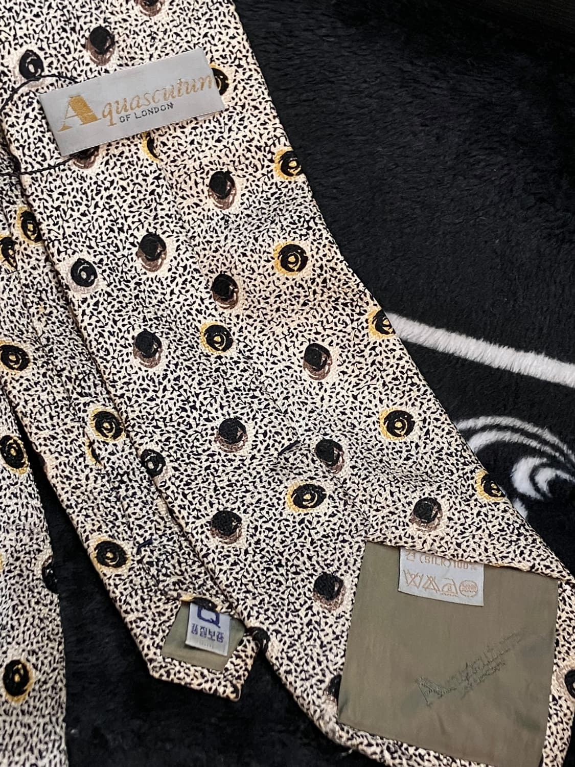 아쿠아스큐텀 도트 패턴 넥타이 베이지    #csz3209 상품이미지2