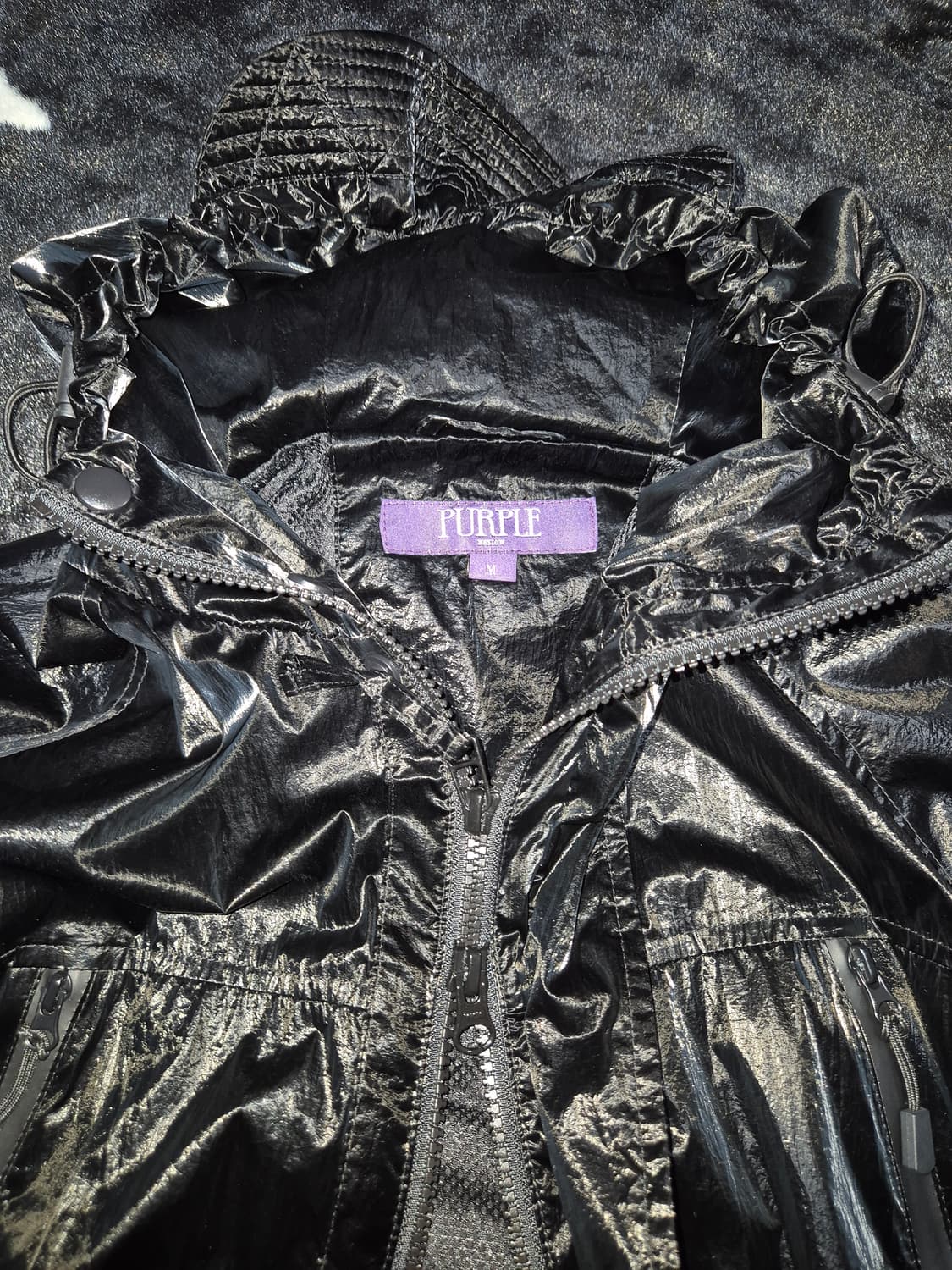 비슬로우 퍼플 글로시 바람막이 M 상품이미지5