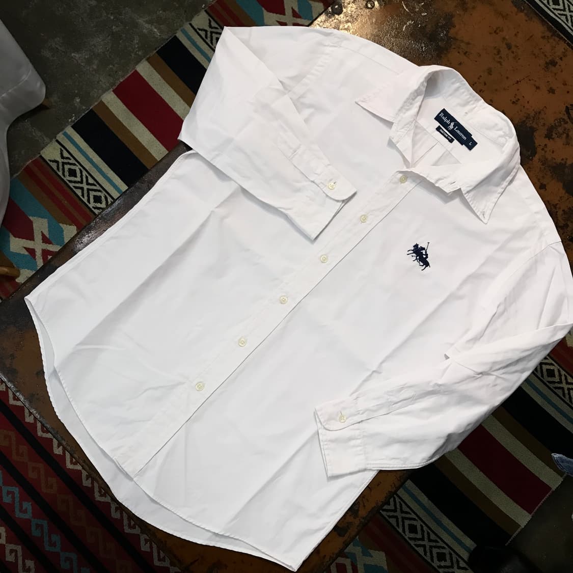 폴로랄프로렌 핑크톤 화이트 더블포니 코튼 셔츠 남성 105 사이즈 상품이미지2