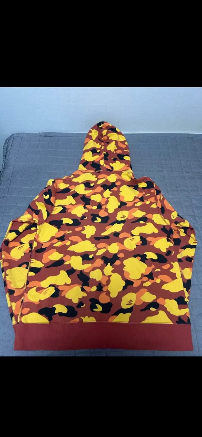 [XL] 베이프 옐로우 로고 카모 후드집업 상품이미지2