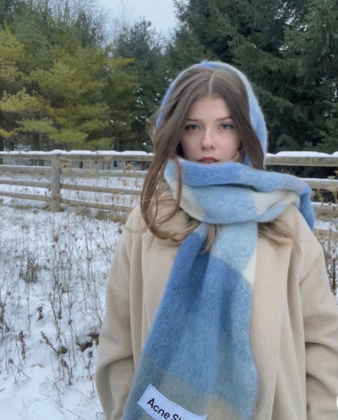 아크네스튜디오 체크 머플러 그레이 상품이미지2