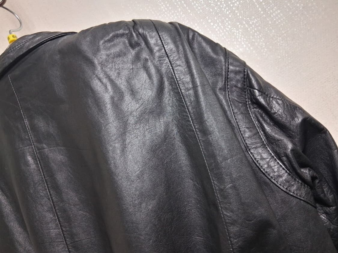 일본빈티지 짙은비둘기그레이 레트로가죽쟈켓 소가죽 여성5566까지
 상품이미지8