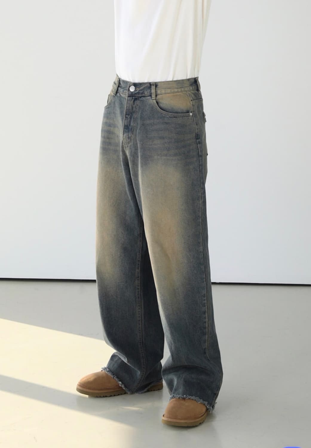 나름 웨스턴 커팅 와이드 데님 팬츠 상품이미지1