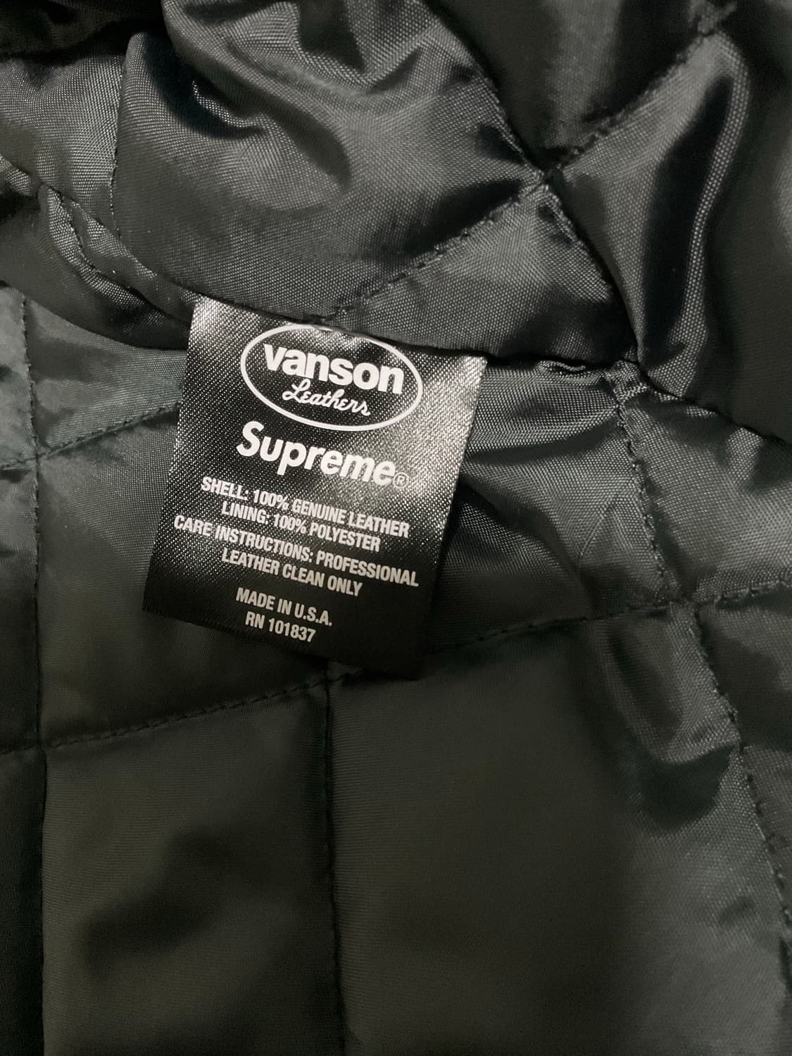 슈프림 x 밴슨 원 레더 자켓 M 상품이미지6