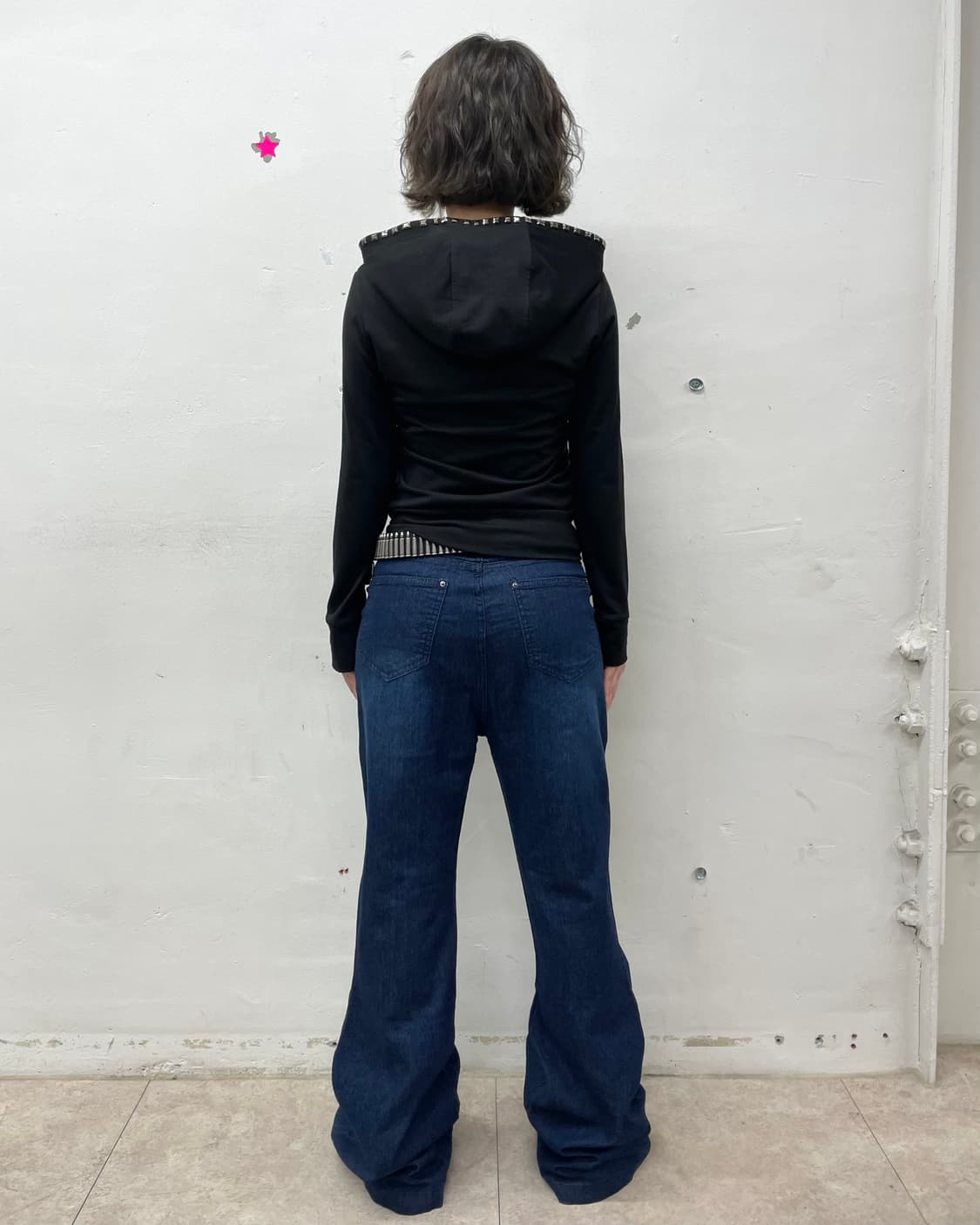 Hoodie Stud Black Sexy Hoodie Zip-Up  상품이미지8