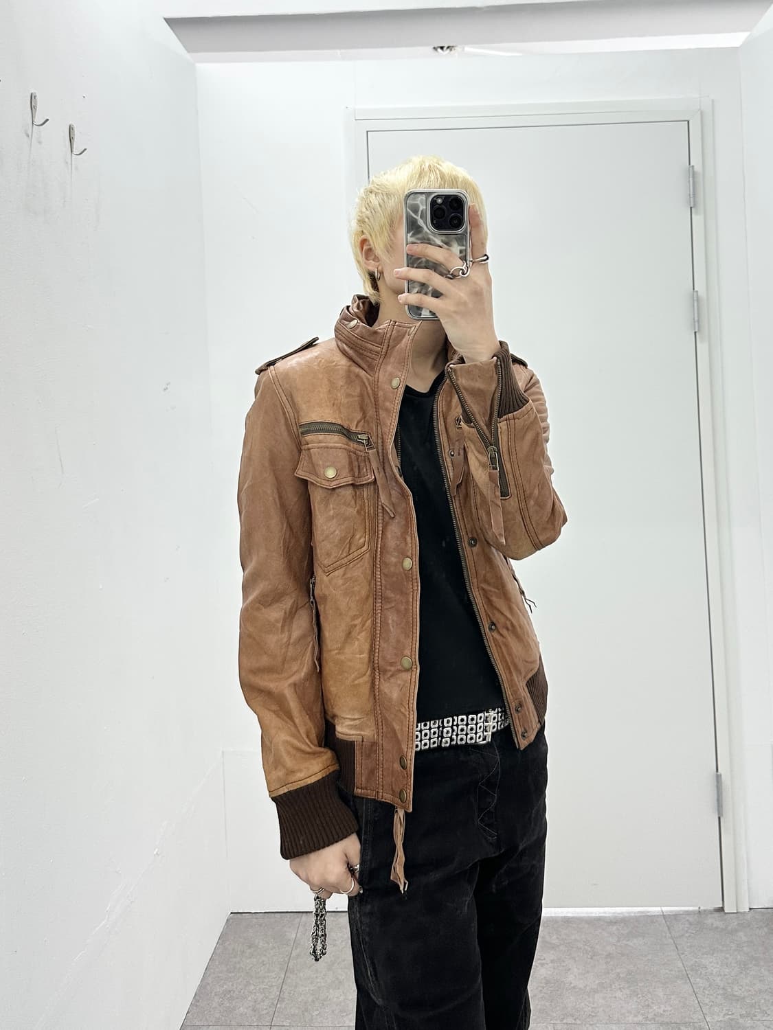 House of Blues sheepskin leather stud bl 상품이미지1