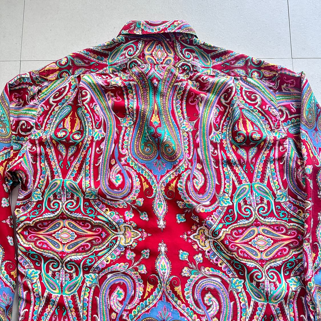 폴로 랄프로렌 90s 실크 100% 페이즐리 셔츠 L 상품이미지7