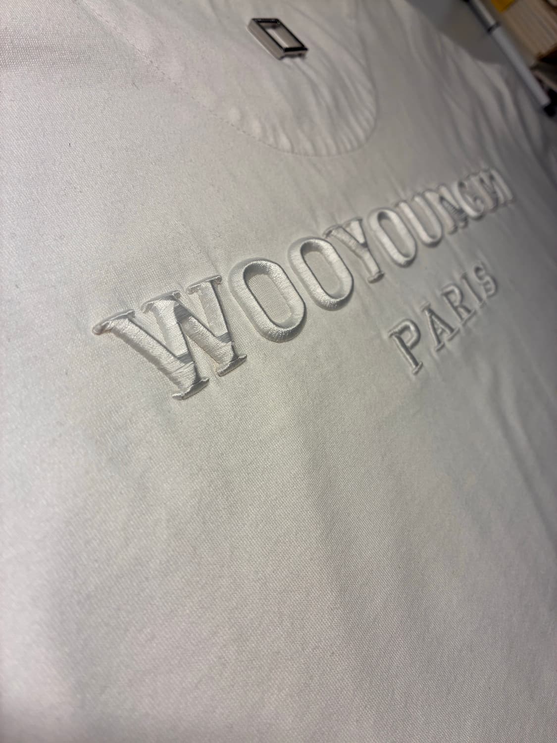 (정품) 우영미 코튼 피라미드 백로고 티셔츠 화이트 상품이미지1