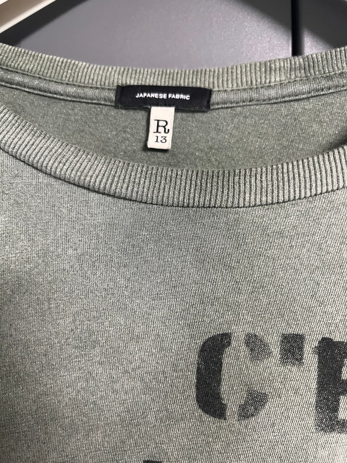 R13카키 빈티지 티셔츠 상품이미지3