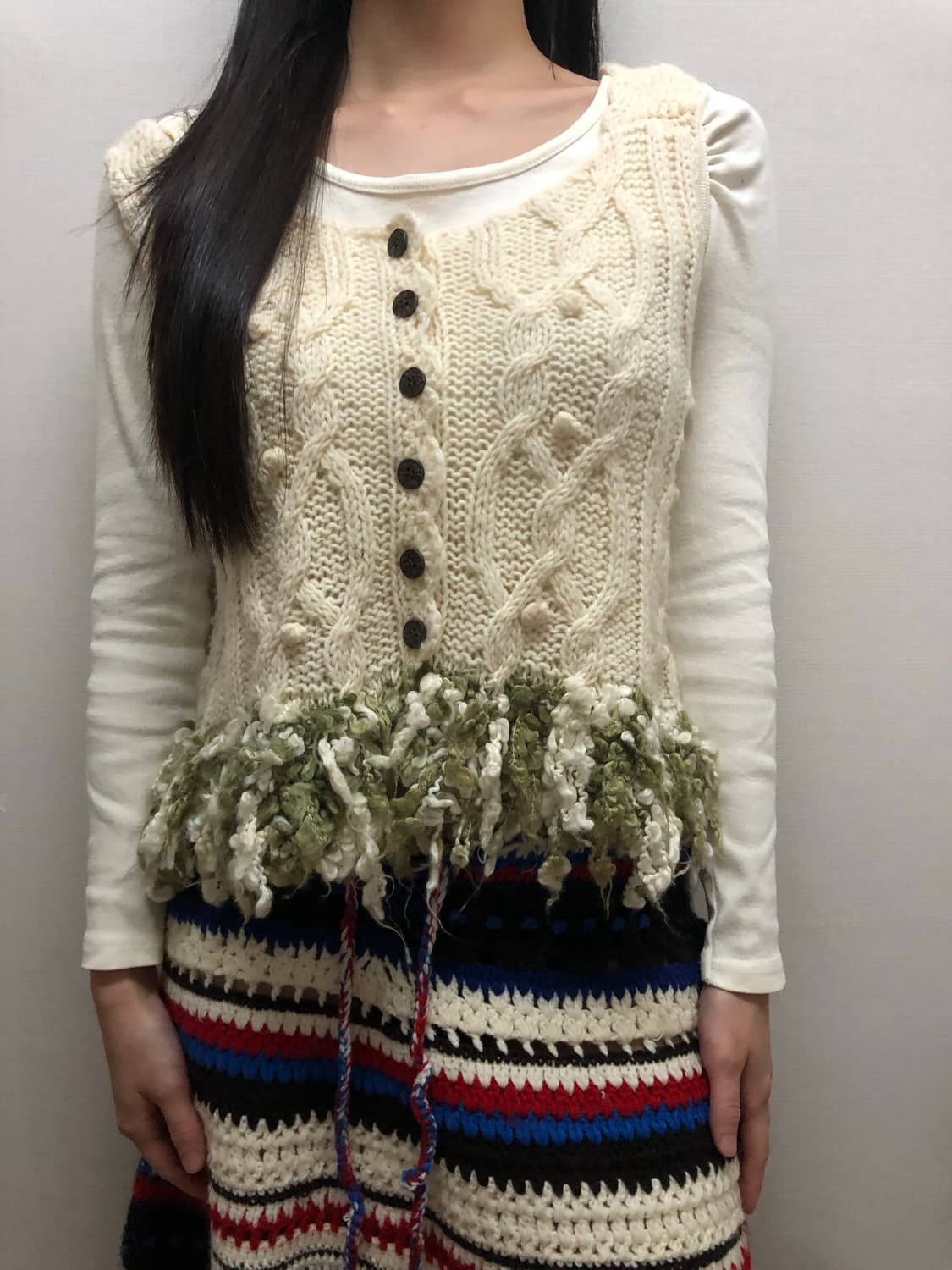 빈티지 아이보리 퍼 태슬 베스트 상품이미지1