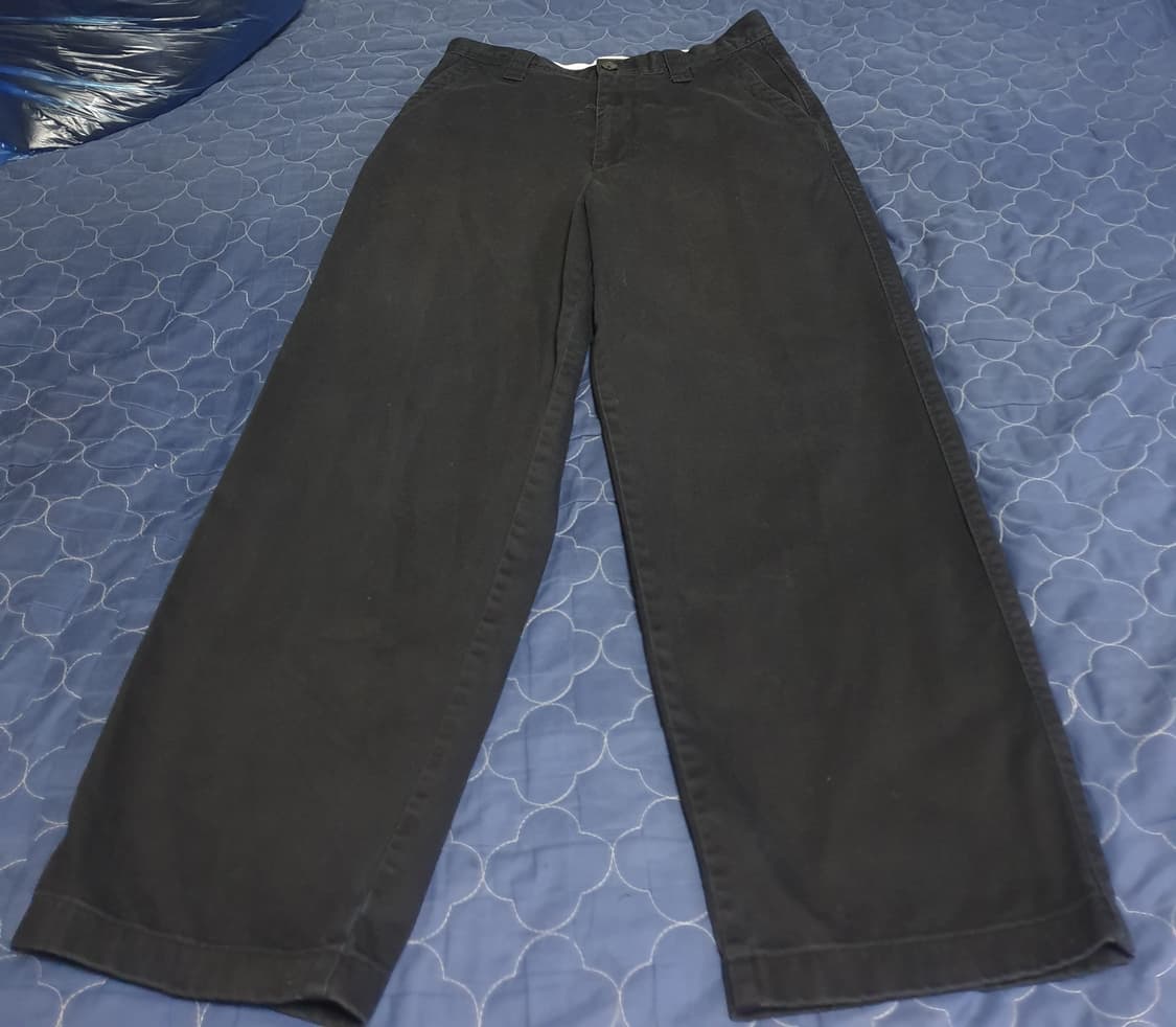 유니클로 U 와이드핏 코튼 치노팬츠 블랙 (30) 상품이미지1