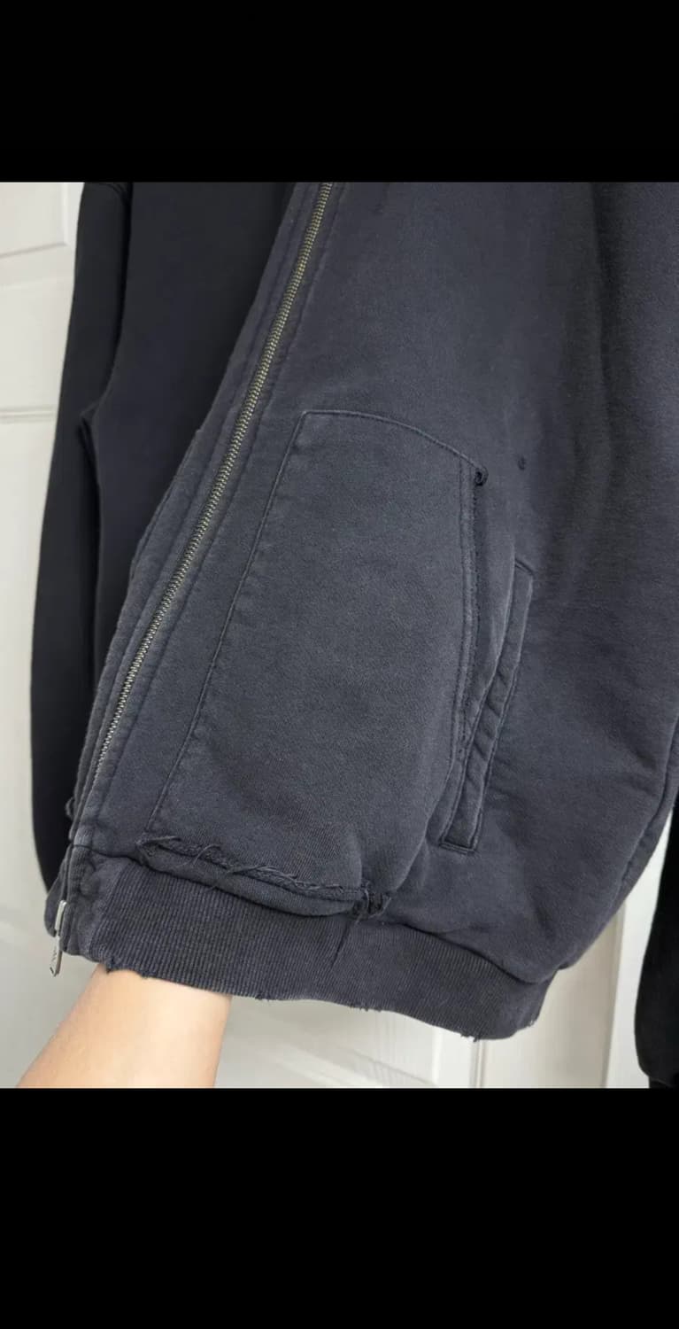 (3) 폴리테루 데미지드 집 저지 자켓 페이디드 블랙 상품이미지7