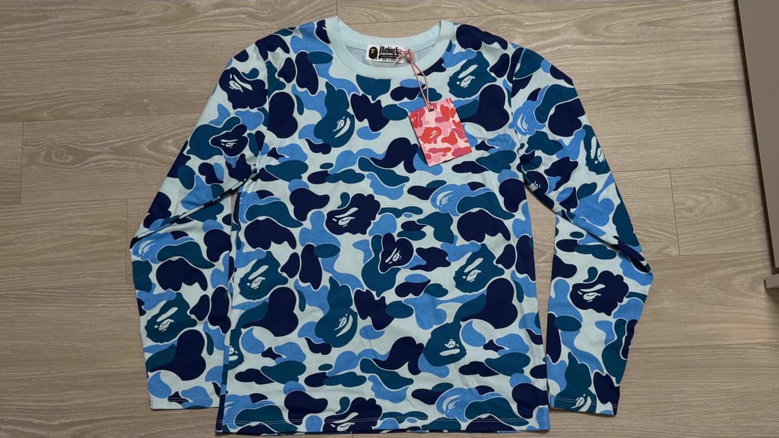 베이프 abc 카모 롱슬리브 blue 상품이미지2