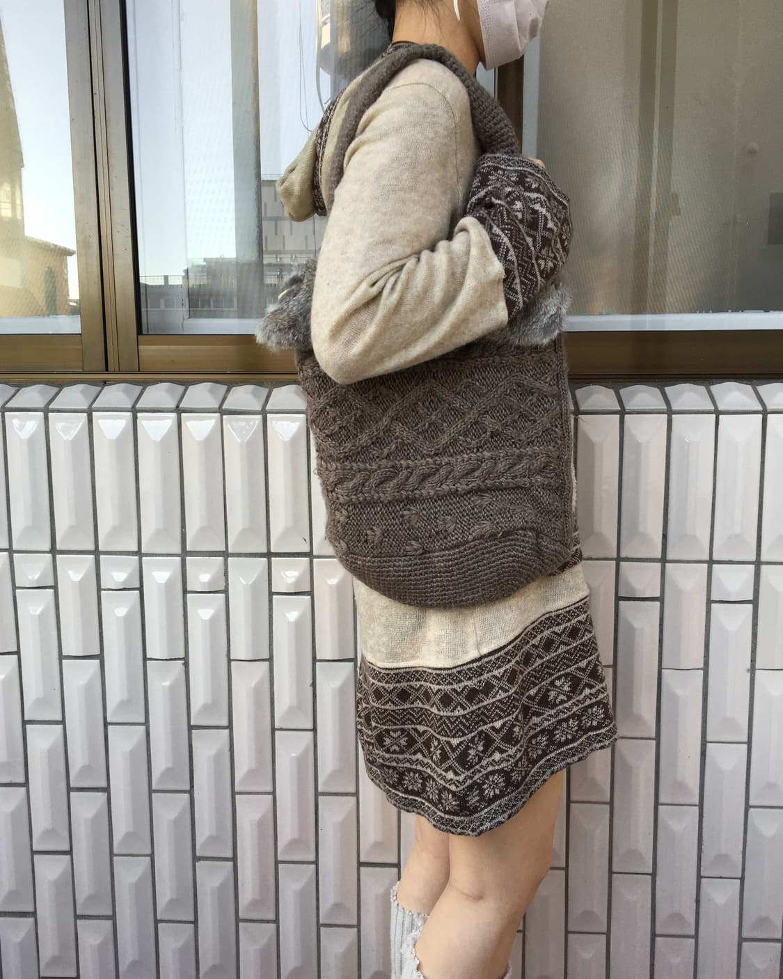  fur trimming knit bag 상품이미지6