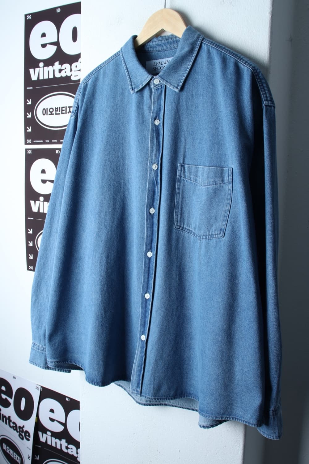 (L-XL) 리메인세컨드 셔츠 남방 데님 연청 아메카지-H33283 상품이미지1
