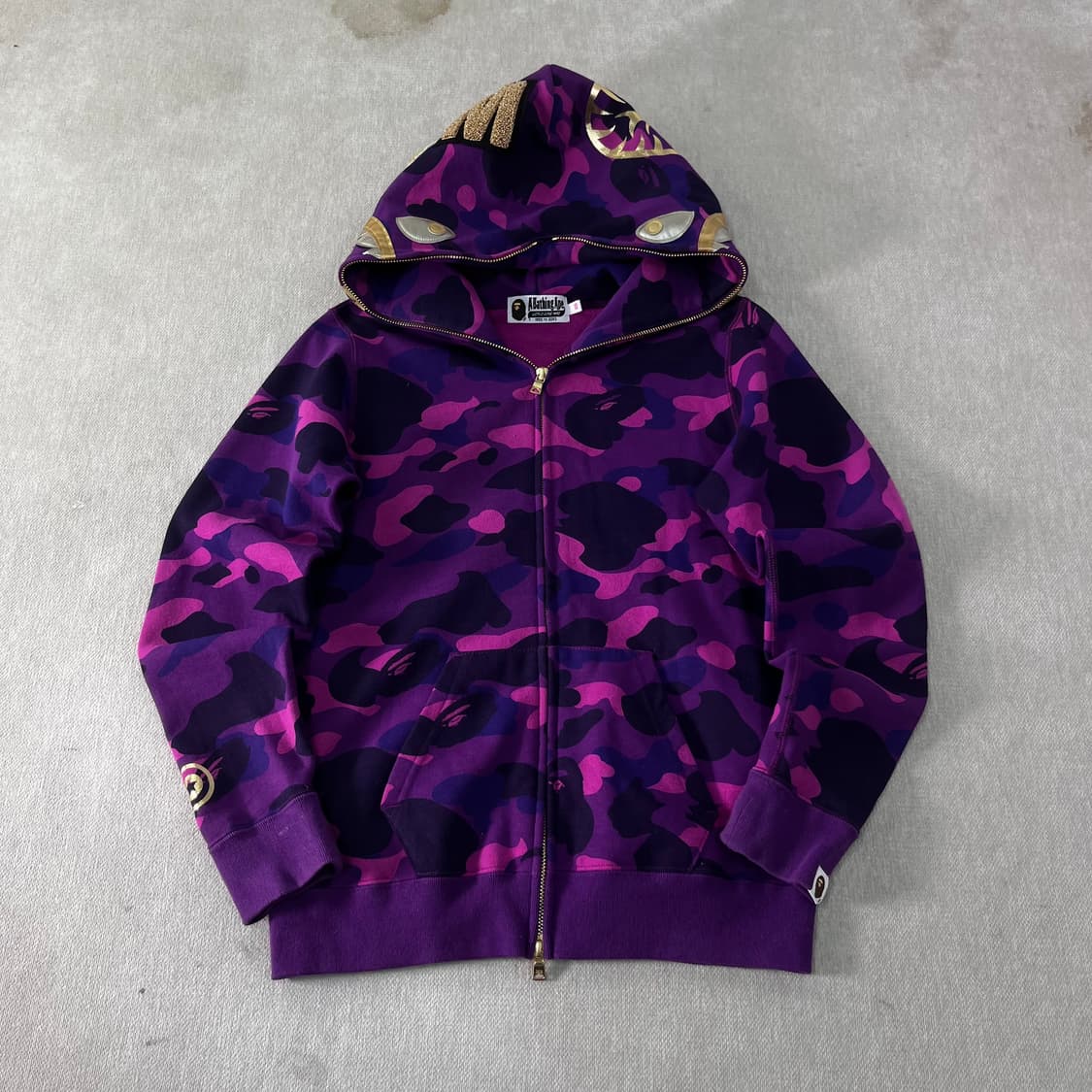 90 베이프 샤크 퍼플 카모 샤크 후드집업 상품이미지1