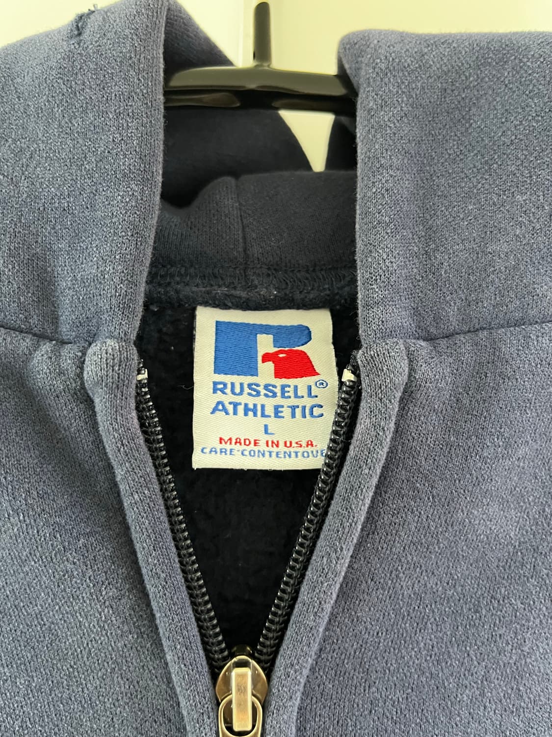 러셀 후드집업 네이비 L 90s made in usa 상품이미지4