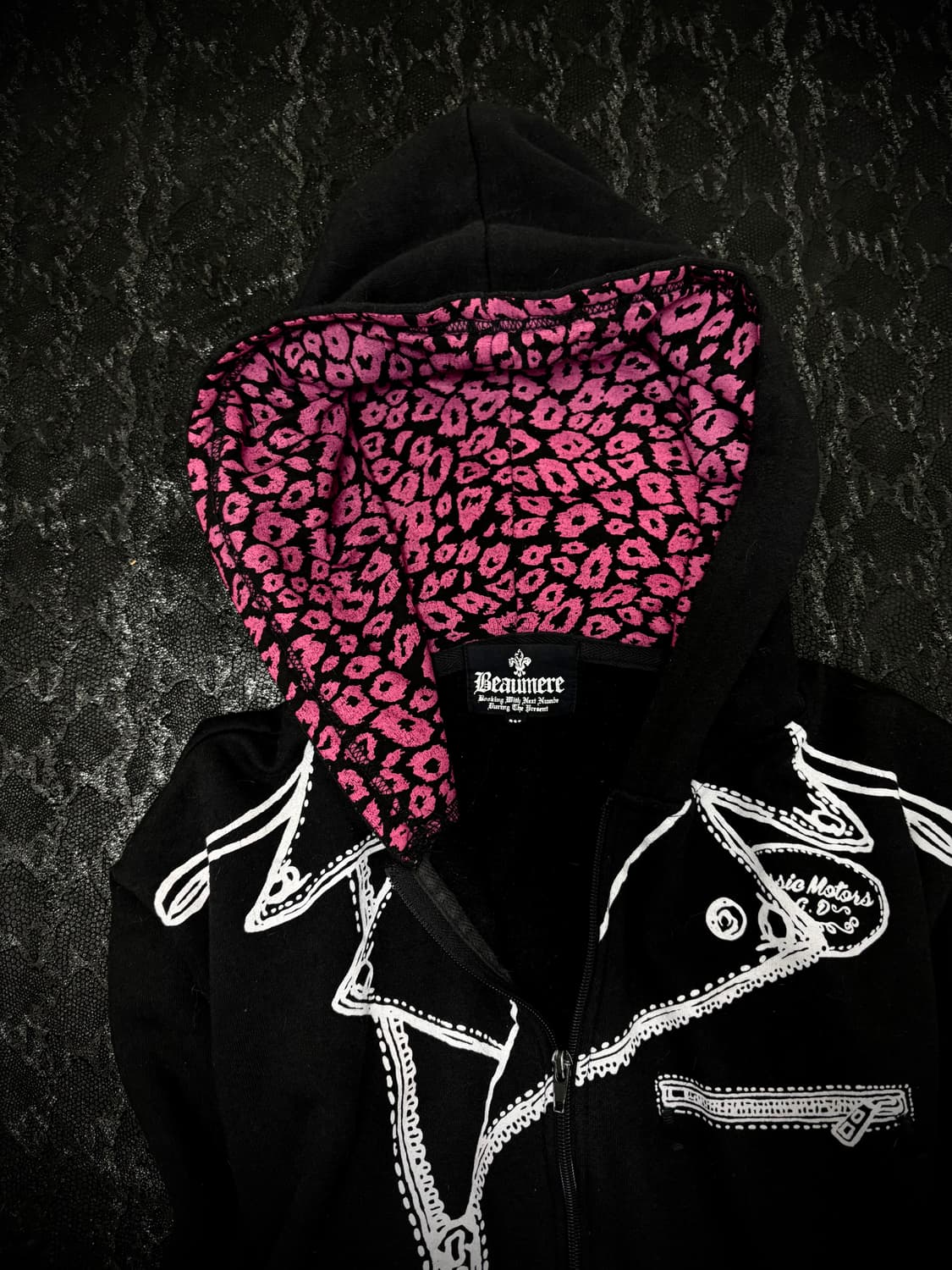 “BEAMERE”00’s Pink Leopard Hoodie zip Up 상품이미지4