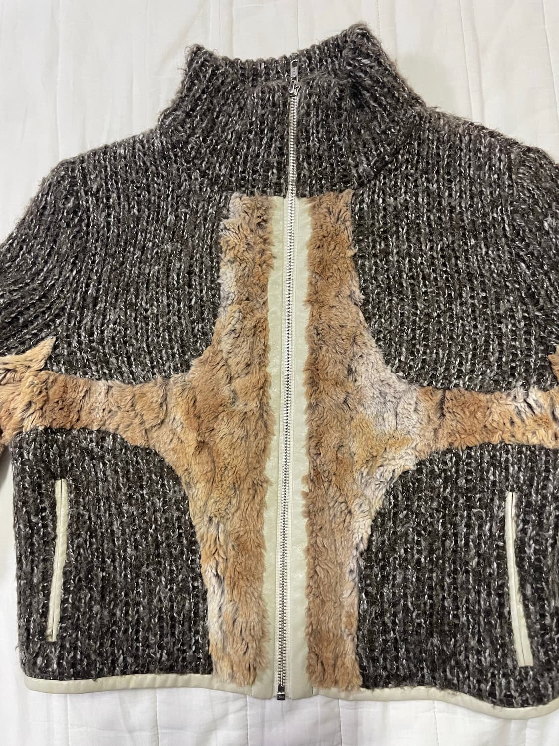 오들리워크샵 퍼자켓 스몰 니트퍼자켓 래빗퍼 상품이미지6