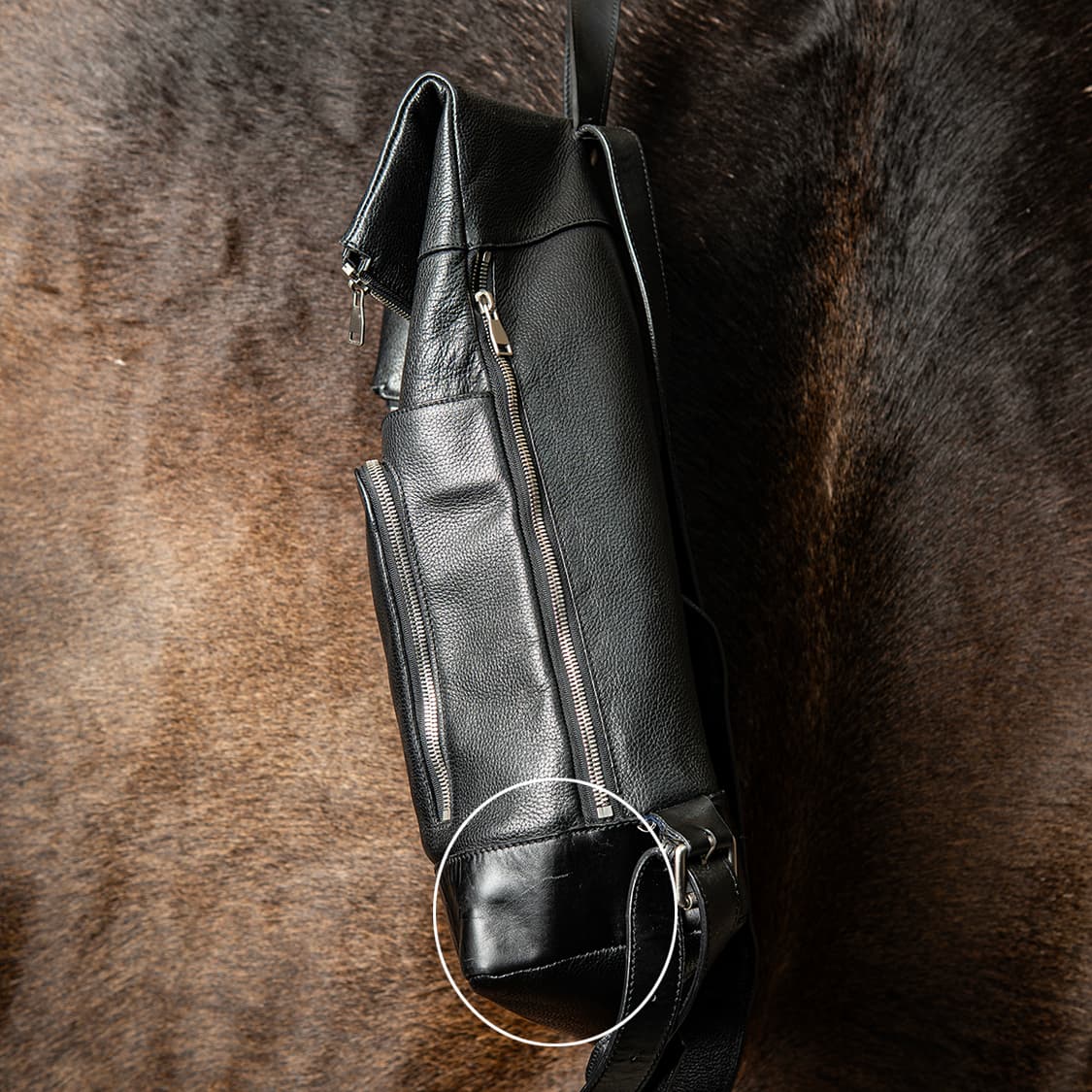 타임옴므 14-15시즌 리얼 레더 백팩 블랙 UO1-AB002  상품이미지7