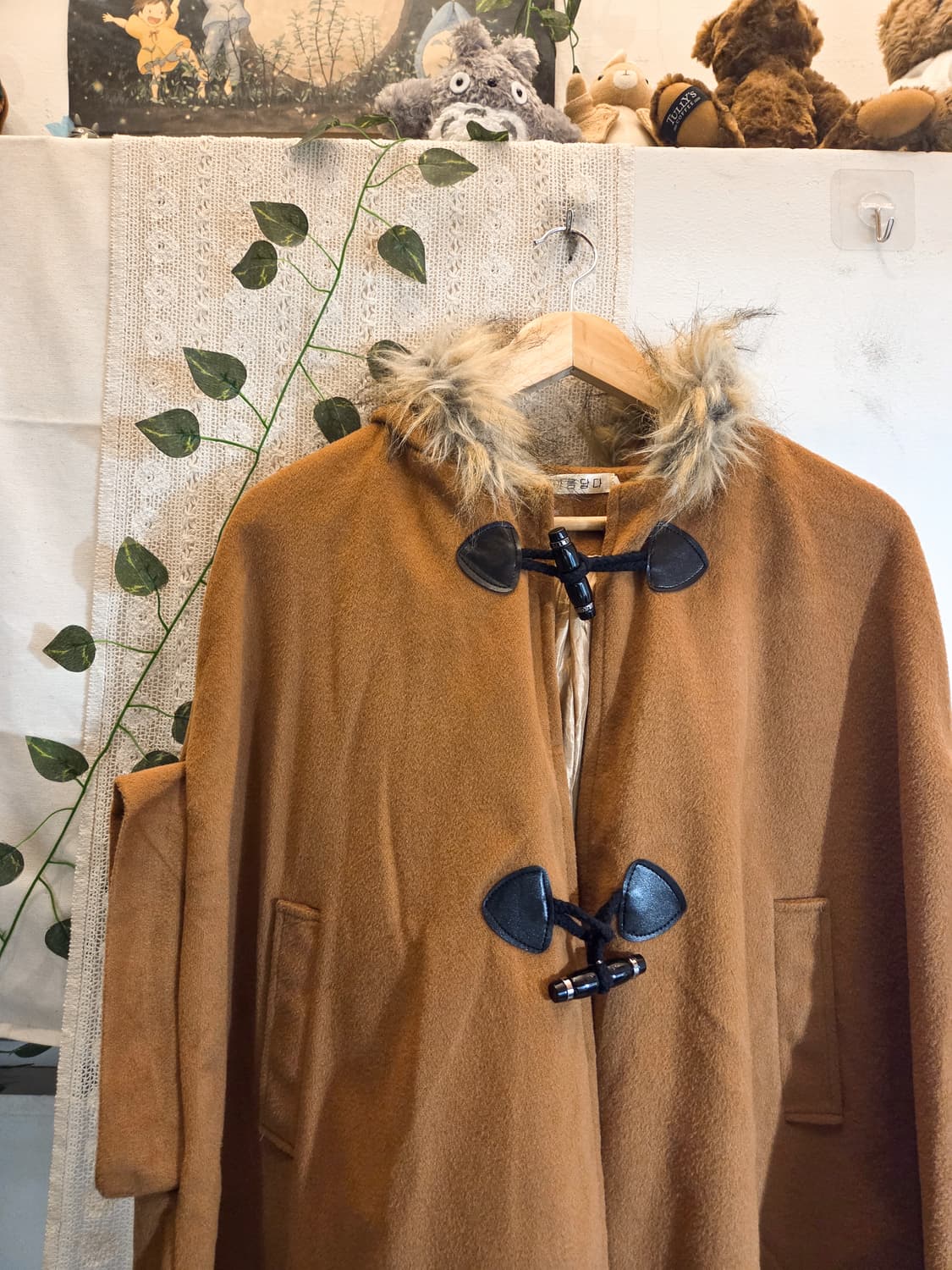 리본디테일 더플 케이프 코트 상품이미지2