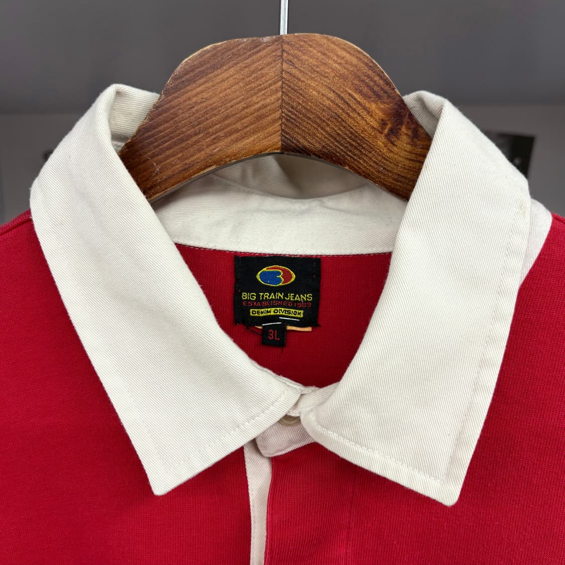 (3XL) 빅트레인 진스 럭비 롱슬리브 셔츠 made in JAPAN 상품이미지4