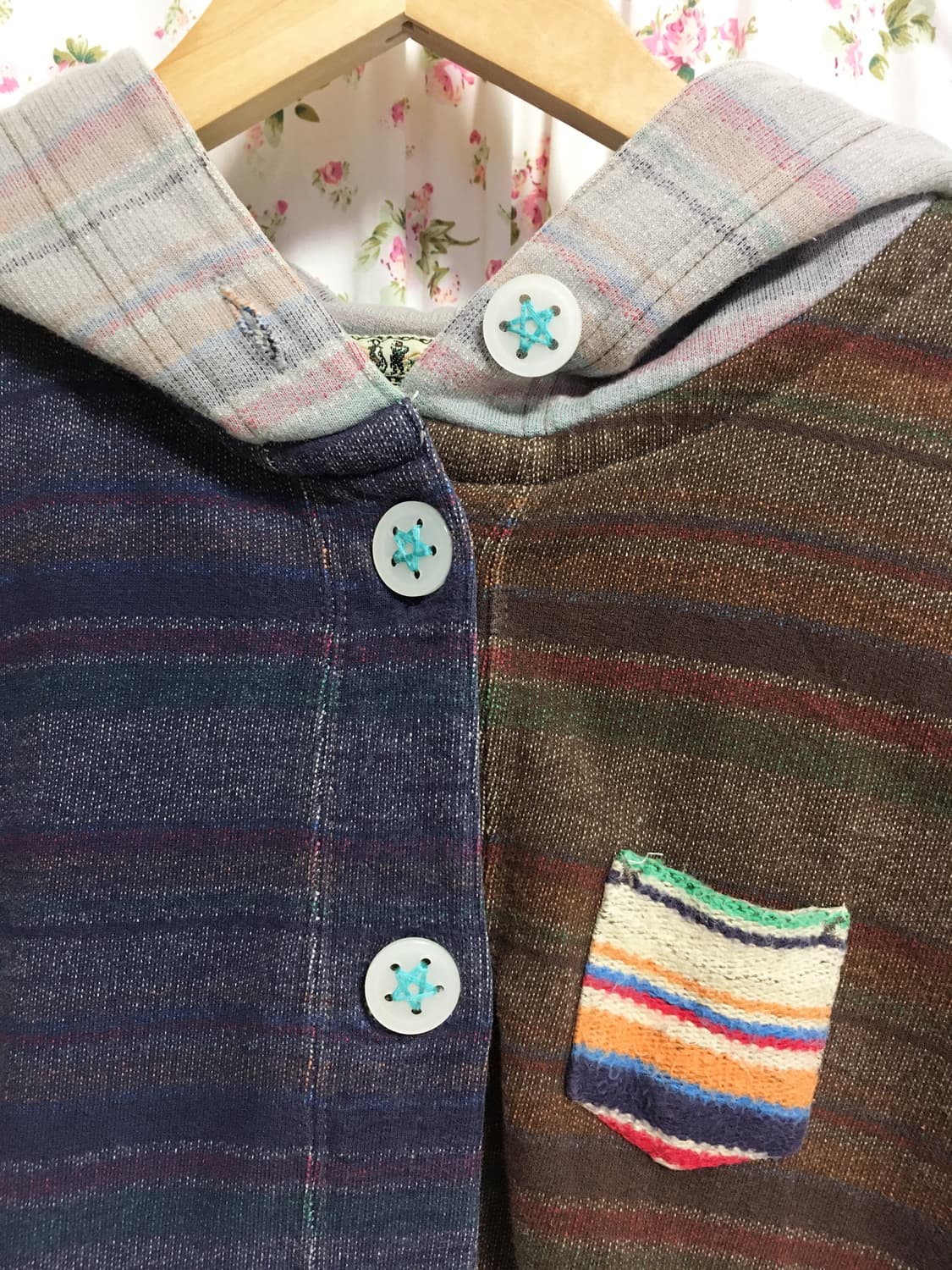 빈티지 히피 컬러패턴 후드집업 상품이미지3